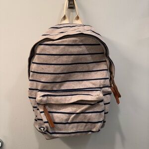 Brandy Melville Striped Canvas Backpack